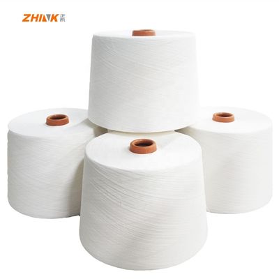 NE32/1 Siro Compact Garne GRS FSC 70% Recycling Polyester 30% Livaeco für das Weben Rohweiß