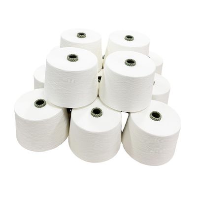 GRS MVS Garne 100% recyceltes Polyester Ne32S Vortex Spinngarn Rohweiß