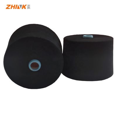 19 Festigkeit Polyester NE40/1 Ring Spund Garne zum Weben / Stricken in spezieller Schwarzfarbe
